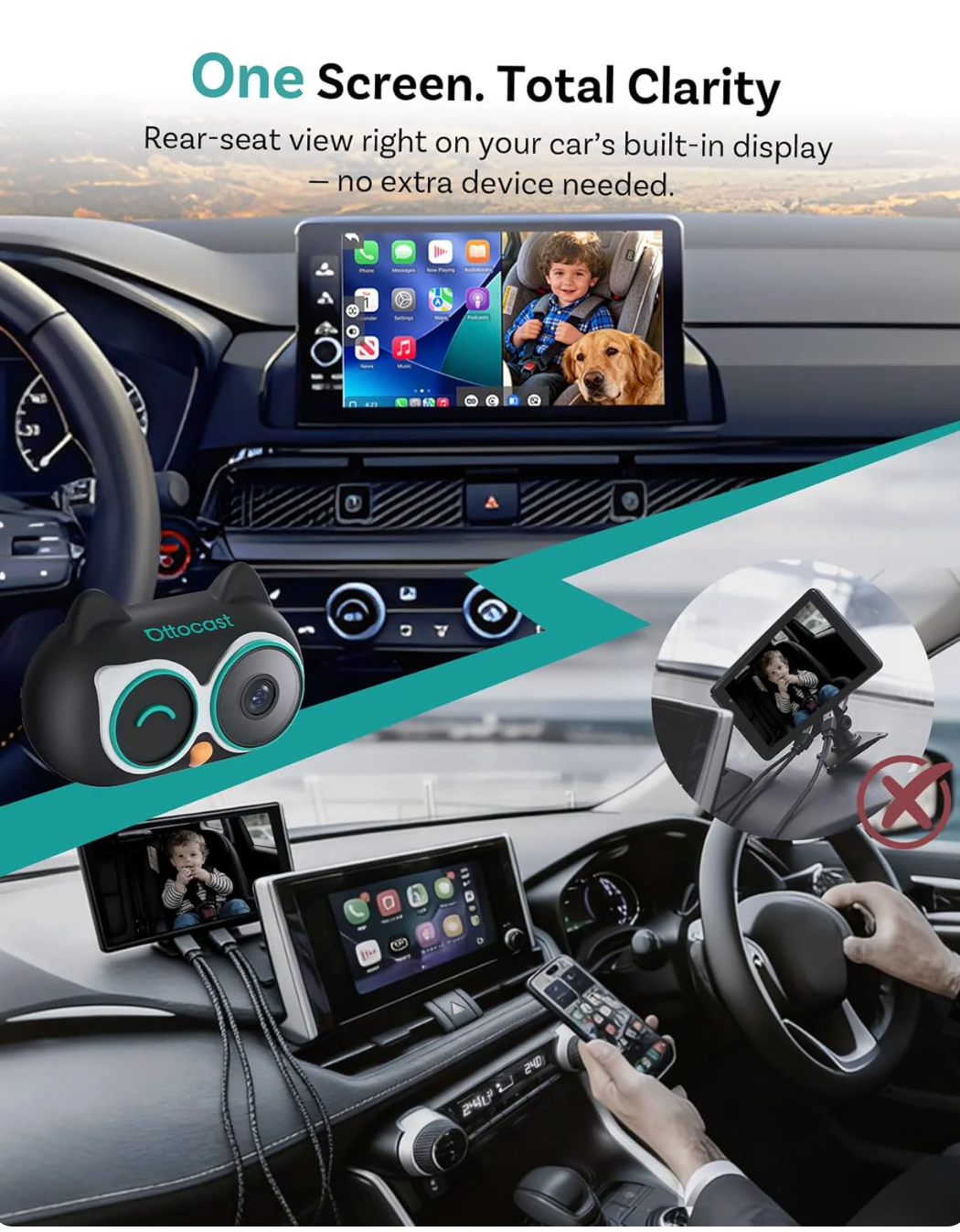 Caméra Bébé Voiture DriveSight™ – Surveillez votre enfant sans quitter la route