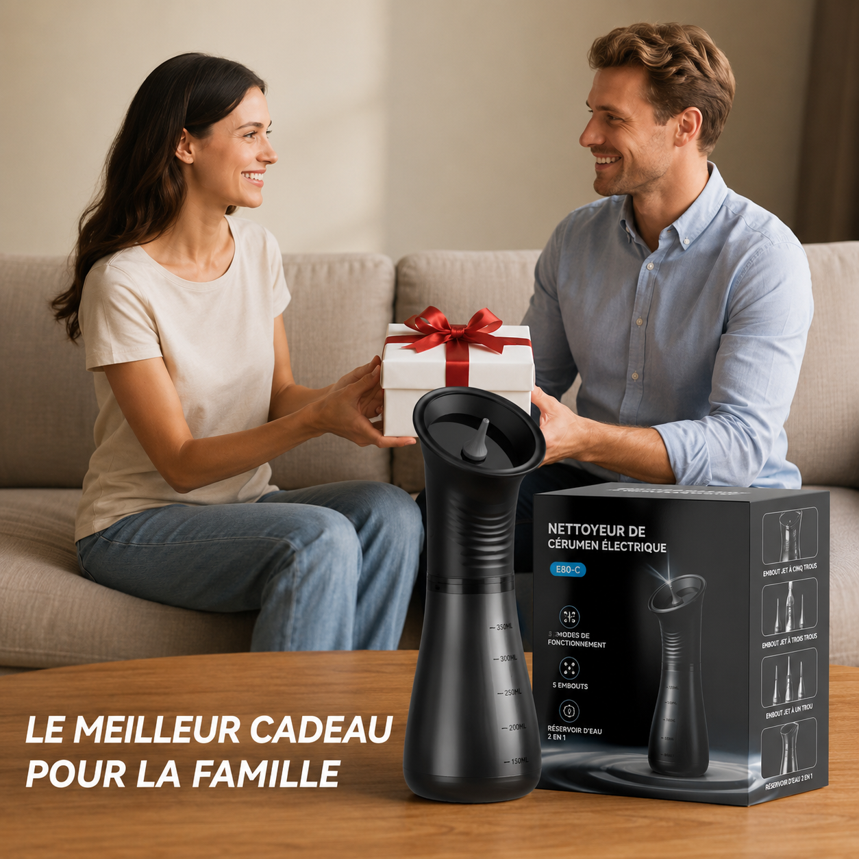 Nettoyeur d’oreilles électrique automatique – élimination douce du cérumen