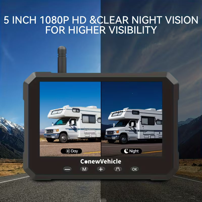 Caméra de Recul Solaire Sans Fil Magnétique – Installation Facile et Vision HD 1080P
