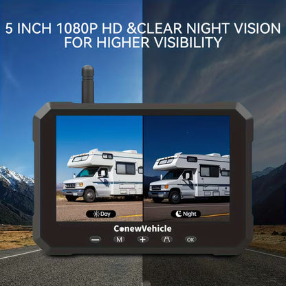 Caméra de Recul Solaire Sans Fil Magnétique – Installation Facile et Vision HD 1080P