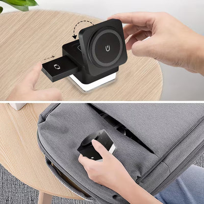 Chargeur Magnétique Sans Fil 4 en 1 – Recharge Rapide 15W et Support Multifonction