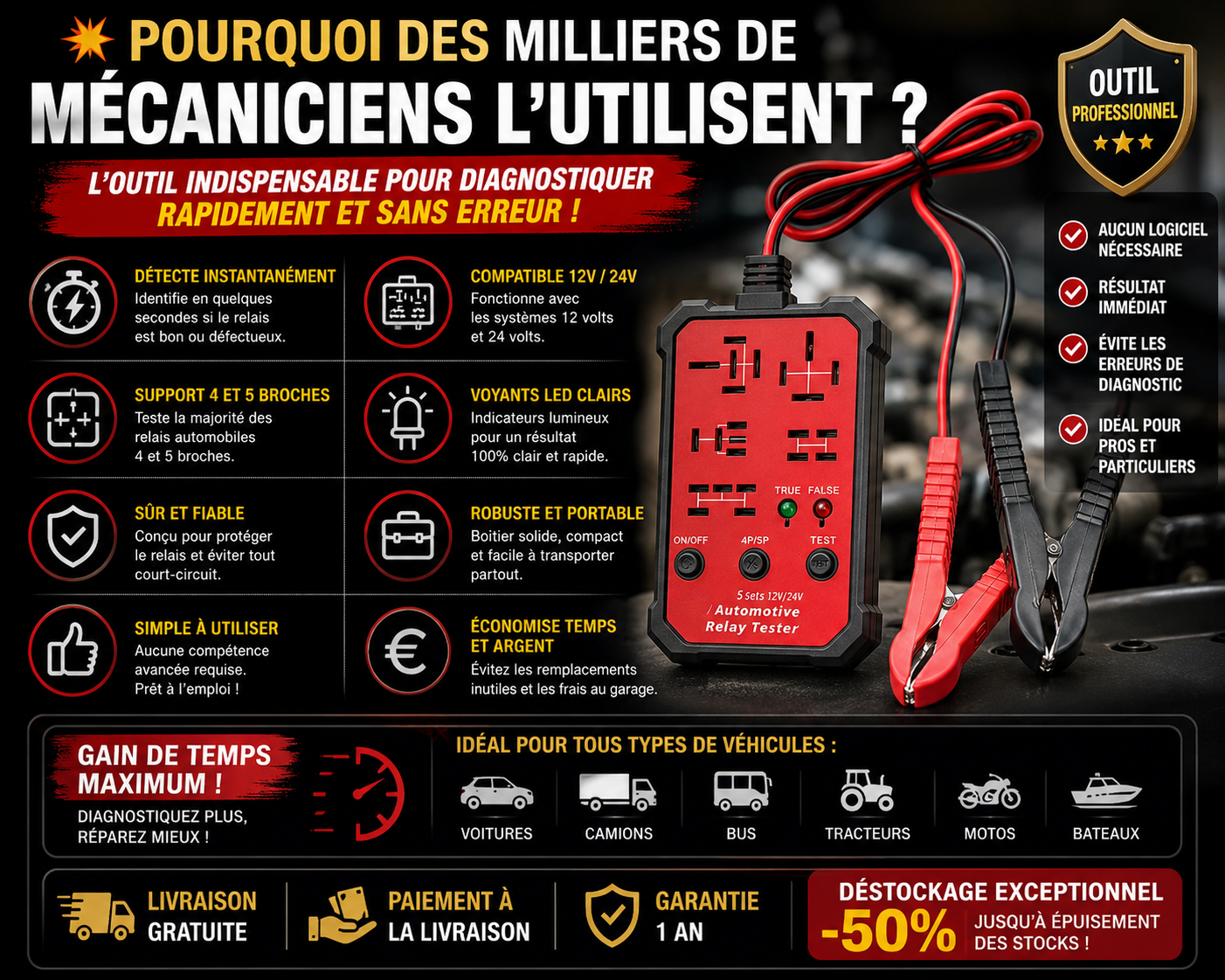 Relay Check Pro™ | Diagnostic Automobile Rapide & Précis CI