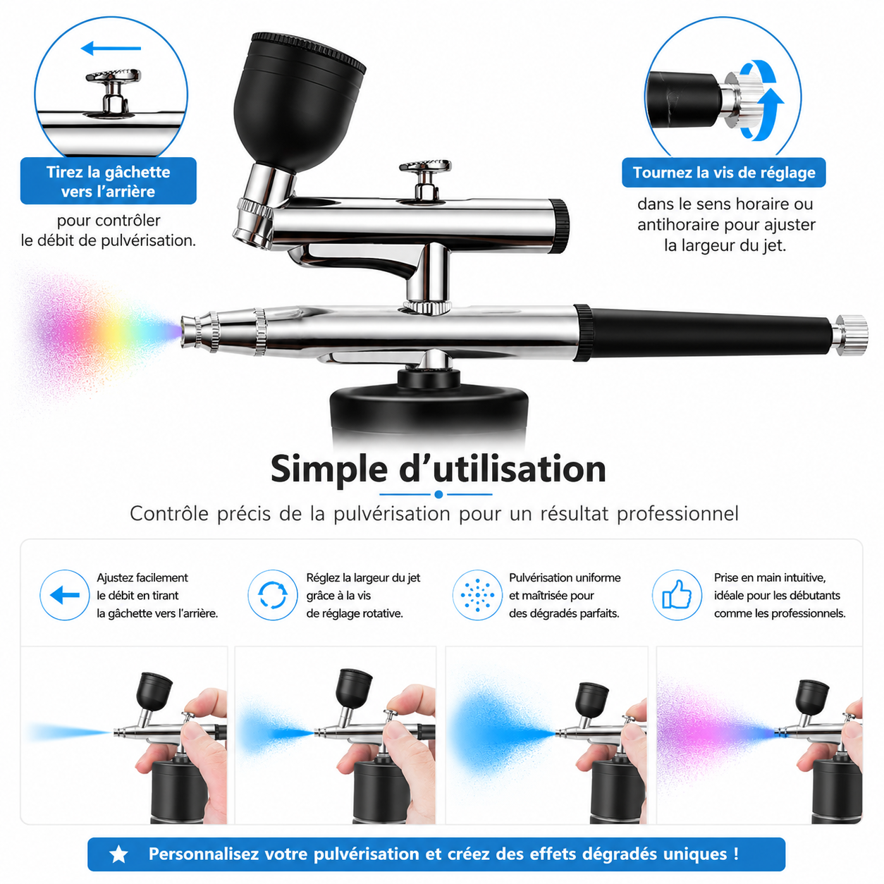 Kit Aérographe Portable Sans Fil