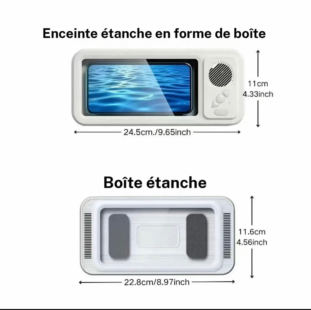 Support de douche pour téléphone étanche | Support de téléphone douche avec haut-parleur, étui mural anti-buée transparent étanche pour écran tactile pour téléphones 4 à 7 pouces