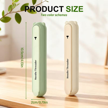 Outil de Couture 2-en-1 – Enfile-Aiguille Automatique + Compartiment de Rangement