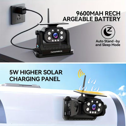 Caméra de Recul Solaire Sans Fil Magnétique – Installation Facile et Vision HD 1080P